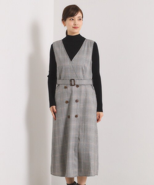ITS'DEMO（イッツデモ） ワンピース 「手洗い可」チェック柄ジャンスカ