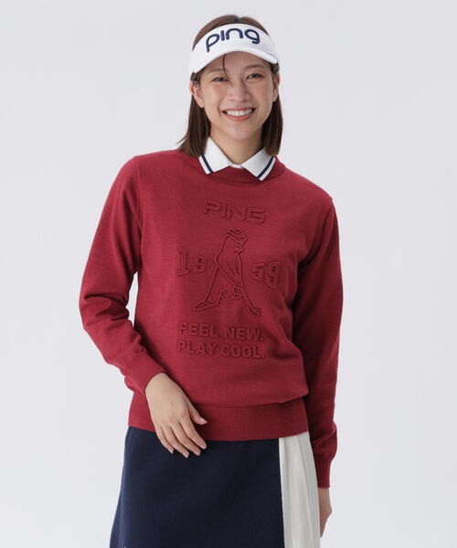 PING（ピン） ニット セーター 「PING APPAREL」エンボス加工ウール