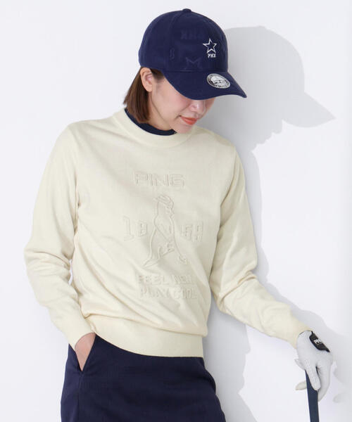 PING（ピン） ニット セーター 「PING APPAREL」エンボス加工ウール