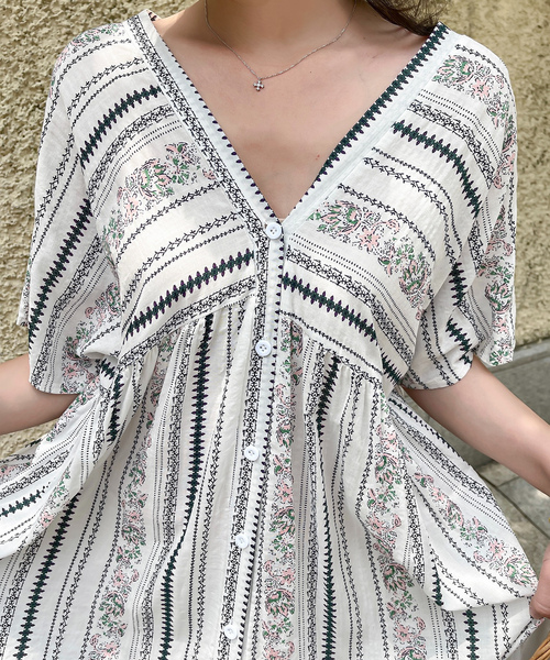 「Dream garden」 「FREE STYLISTS」半袖ワンピース FREE ホワイト レディース_画像6