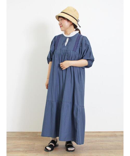 Samansa Mos2（サマンサモスモス） 7分袖ワンピース F ブラック