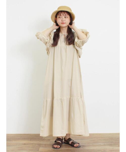 Samansa Mos2（サマンサモスモス） 7分袖ワンピース F ブラック