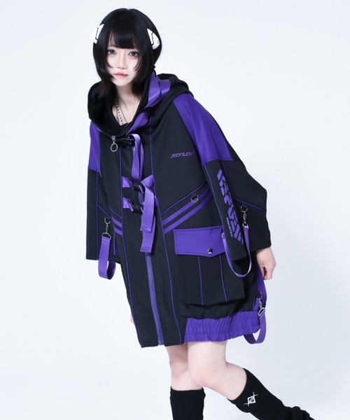 REFLEM（レフレム） ジップアップパーカー FREE ブラック×ホワイト