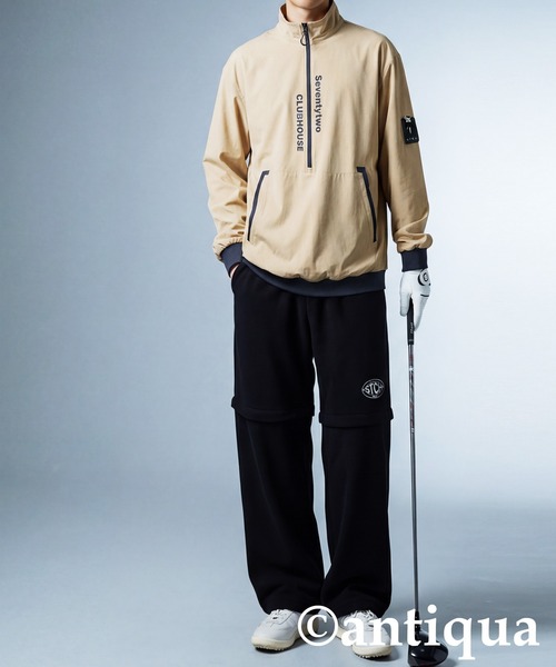 antiqua（アンティカ） 「STCH」ハーフジッププルオーバー レディース