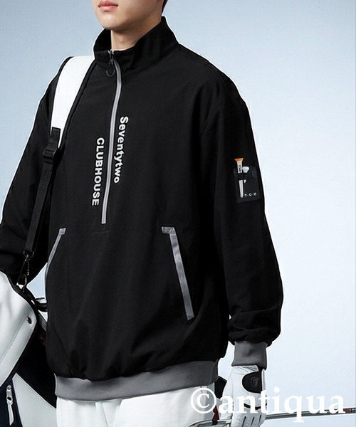antiqua（アンティカ） 「STCH」ハーフジッププルオーバー レディース
