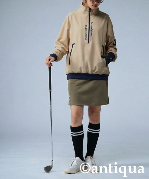 antiqua（アンティカ） 「STCH」ハーフジッププルオーバー レディース