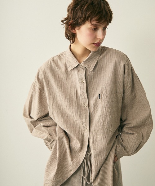 full/fill. ブラウス シャツ boyfriend stripe overe shirt / ボーイ