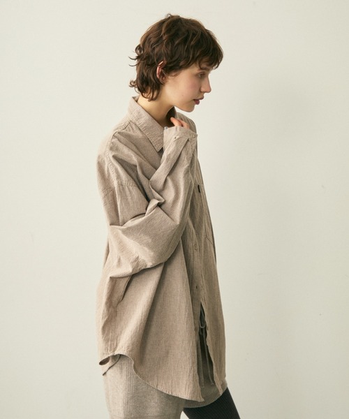 full/fill. ブラウス シャツ boyfriend stripe overe shirt / ボーイ