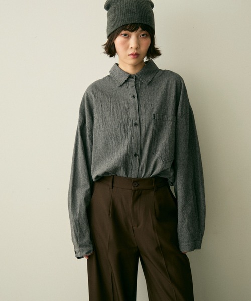 full/fill. ブラウス シャツ boyfriend stripe overe shirt / ボーイ