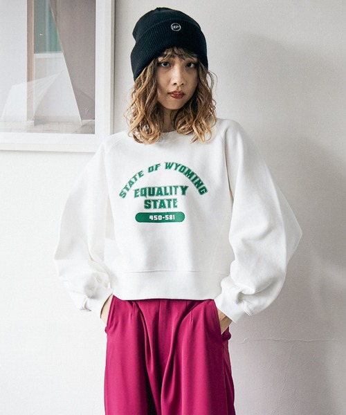 「PBLIM」 スウェットカットソー FREE グレー レディース_画像2