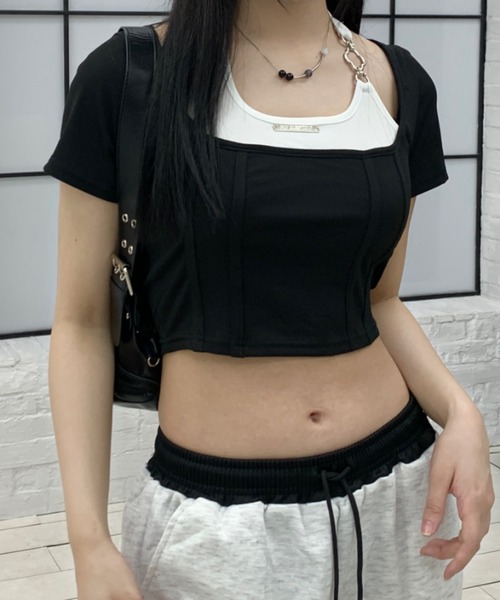 「lilful」 半袖カットソー S ブラック レディース_画像4
