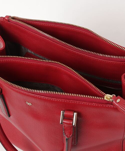 ANYA HINDMARCH レザーケース レッド ANYA HINDMARCH（アニヤ・ハインドマーチ） ハンドバッグ - レッド