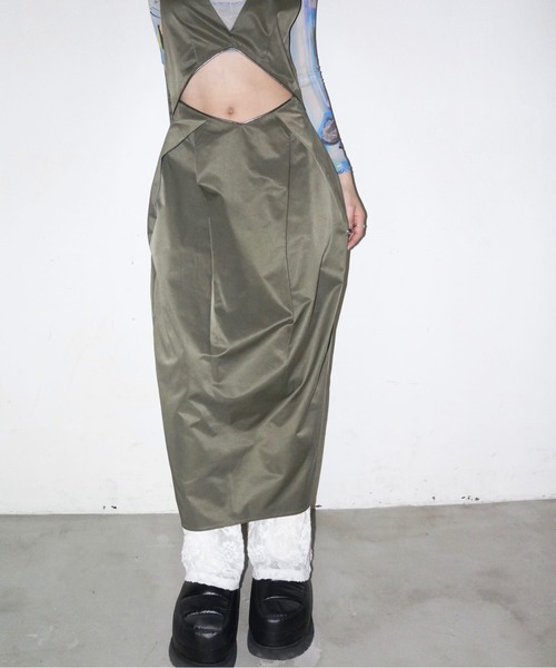 「musubore」 サロペットスカート FREE ブラック レディース_画像2