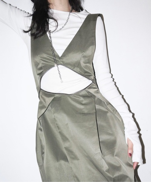 「musubore」 サロペットスカート FREE ブラック レディース_画像8