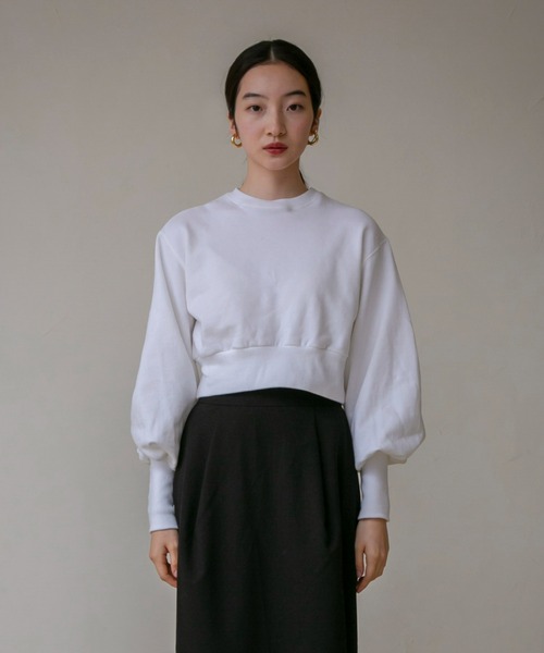 「PERNA」 スウェットカットソー FREE スモークピンク レディース_画像3