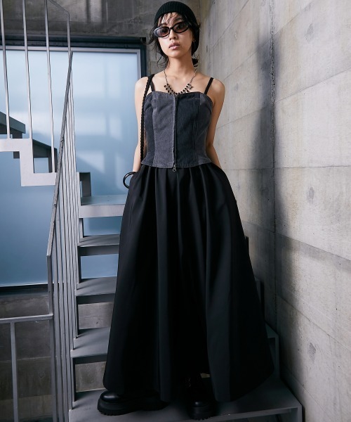 「GEVS.」 キャミソールワンピース M カーキ レディース_画像5