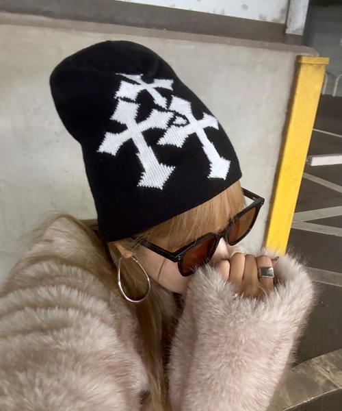 rire ニット帽 ニットキャップ クロスビーニー レディース : ZOZOTOWN