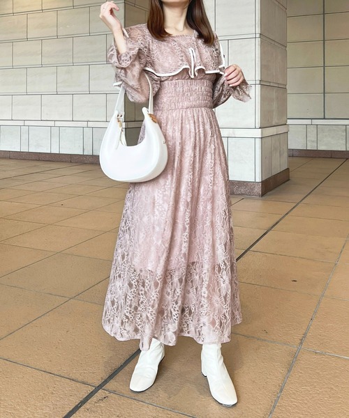 apres jour（アプレジュール） 長袖ワンピース フリー ピンクベージュ