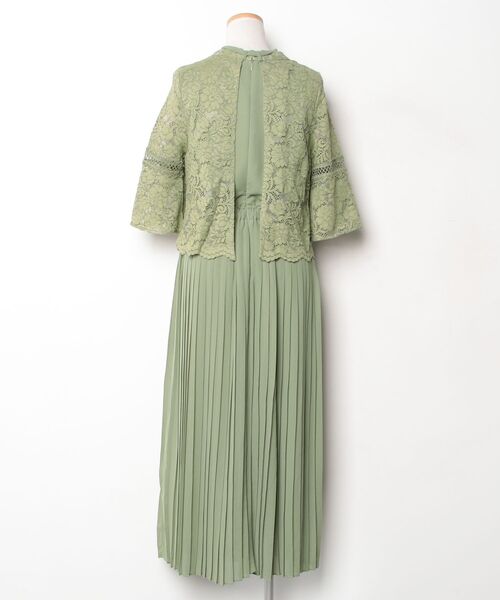 「DRESS PLUS」 半袖ワンピース X-LARGE カーキ レディース_画像2