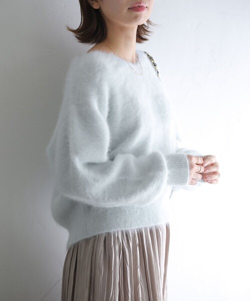 「La TOTALITE」 長袖ニット - ネイビー レディース_画像3