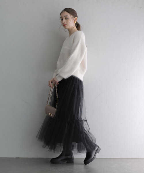 「La TOTALITE」 長袖ニット - ネイビー レディース_画像9