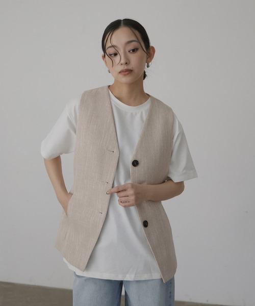 hellam（ヘラム） ベスト ジレ サマーツイードジレ レディース