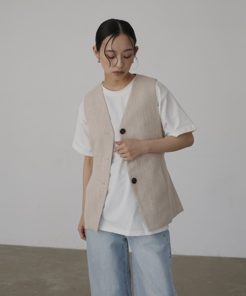 hellam（ヘラム） ベスト ジレ サマーツイードジレ レディース