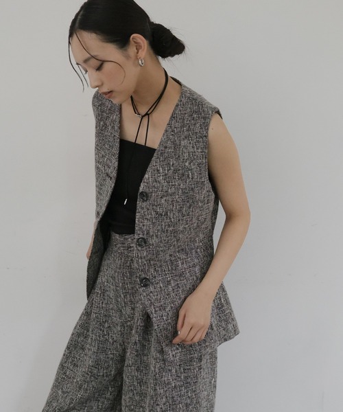 hellam（ヘラム） ベスト ジレ サマーツイードジレ レディース