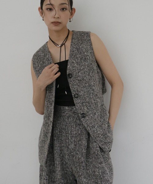 hellam（ヘラム） ベスト ジレ サマーツイードジレ レディース