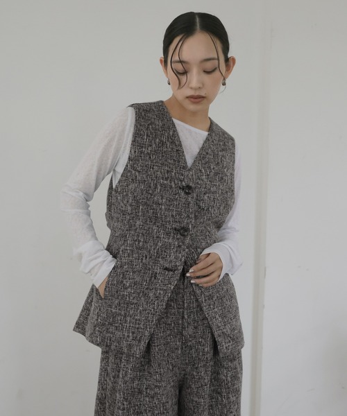 hellam（ヘラム） ベスト ジレ サマーツイードジレ レディース