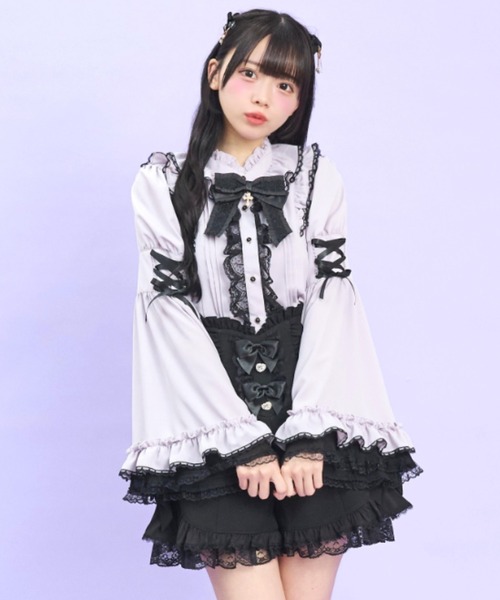 完売 Secret Honey リボン付き レース セーラー フレア ブラウス Secret Honey（シークレットハニー）の「レースリボンセーラーブラウス