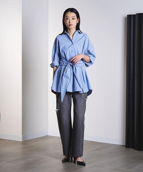 ジーンズ デニム デニムパンツ SLIT DENIM PANTS レディースの画像
