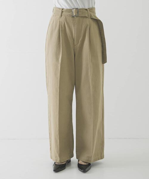 ベルト付きタックワイドチノパンツ URBAN RESEARCH（アーバンリサーチ） パンツ 「3サイズ展開」ベルト