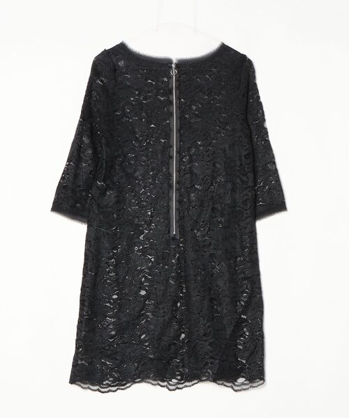 LANVIN en Bleu 「LANVIN Bleu」 7分袖ワンピース 36 ブラック
