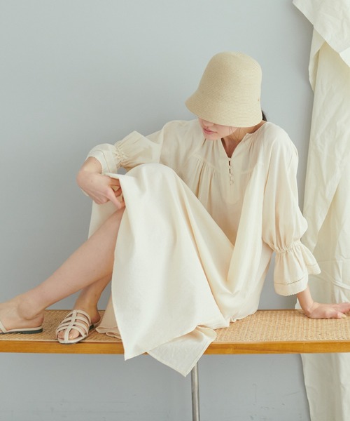 「COLLAGE GALLARDAGALANTE」 7分袖ワンピース FREE ベージュ レディース_画像8