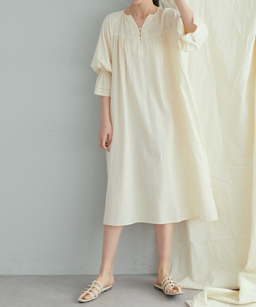 「COLLAGE GALLARDAGALANTE」 7分袖ワンピース FREE ベージュ レディース_画像9