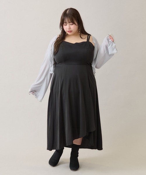「Louiosy」 キャミソールワンピース 4L ブラック系その他 レディース_画像2