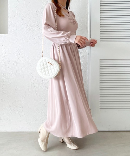 「apres jour」 長袖ワンピース フリー ボルドー レディース_画像7