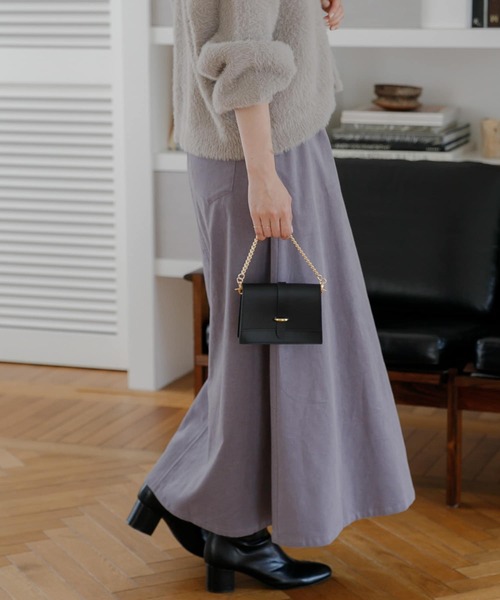 「URBAN RESEARCH Sonny Label」 フレアスカート 38 チャコールグレー レディース_画像3