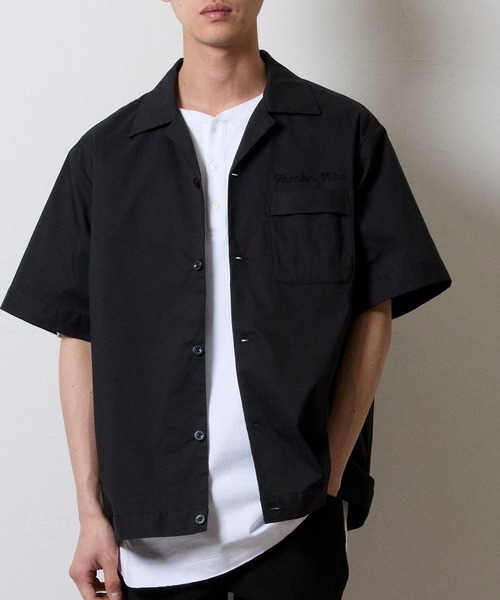 シャツ C/N CLOTH BOWLING S/S SHIRT / コットン ナイロン クロス バックロゴ 刺繍 ショートスリーブ ボウリングシャツの画像