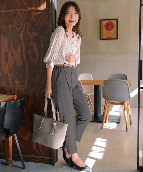 Tiaclasse ブラウス シャツ 水彩花柄シフォンブラウス レディース