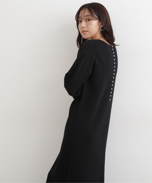 「NATURAL BEAUTY BASIC」 ニットワンピース MEDIUM グレイッシュベージュ レディース_画像2