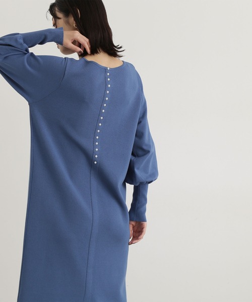 「NATURAL BEAUTY BASIC」 ニットワンピース MEDIUM グレイッシュベージュ レディース_画像3