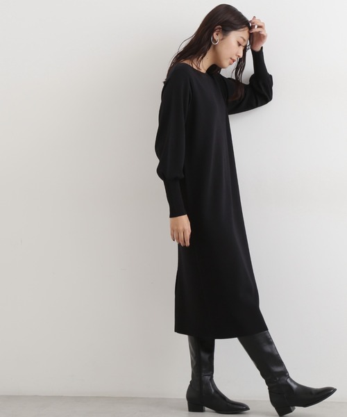 「NATURAL BEAUTY BASIC」 ニットワンピース MEDIUM グレイッシュベージュ レディース_画像6