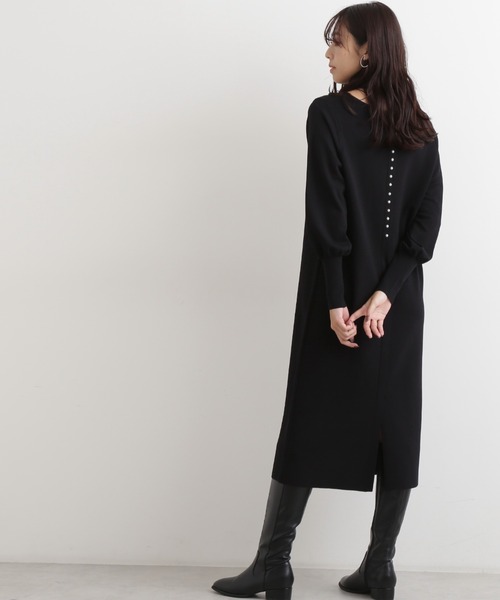 「NATURAL BEAUTY BASIC」 ニットワンピース MEDIUM グレイッシュベージュ レディース_画像8