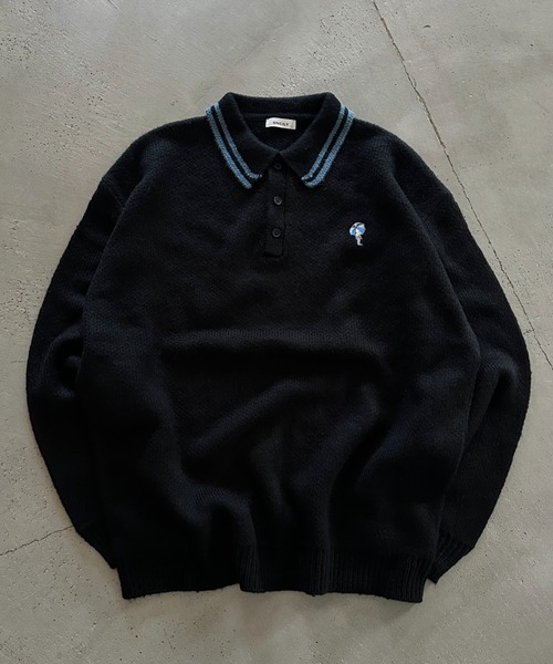 「ONCILY」 長袖ニット LARGE アイボリー メンズ_画像9