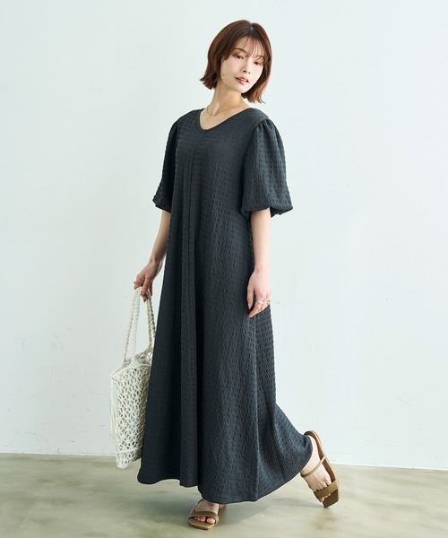 mil ミル ワンピース 夏 半袖 イージーケア 前後2way バルーンスリーブ ワンピース カット楊柳 587178 ZOZOTOWN Yahoo 店 - 通販 - Yahoo ショッピング