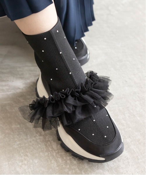 「RANDA」 ハイカットスニーカー L ブラック レディース_画像3