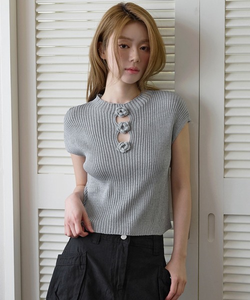 UNE MANSION（ユヌマンション） サマーニット ニット セーター 「前後