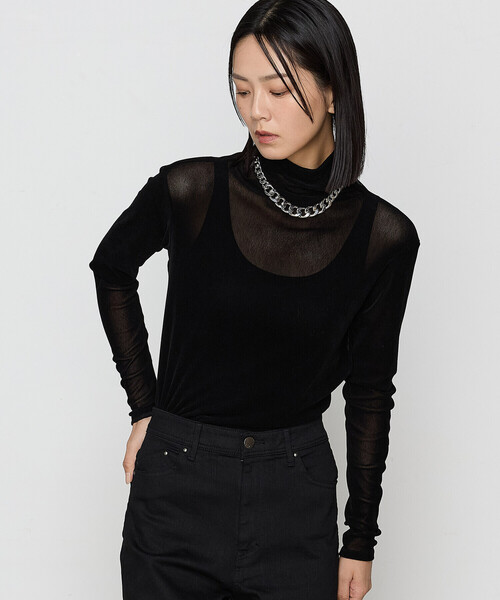 「K.T KIYOKO TAKASE」 長袖カットソー 9号 ブラック レディース_画像4
